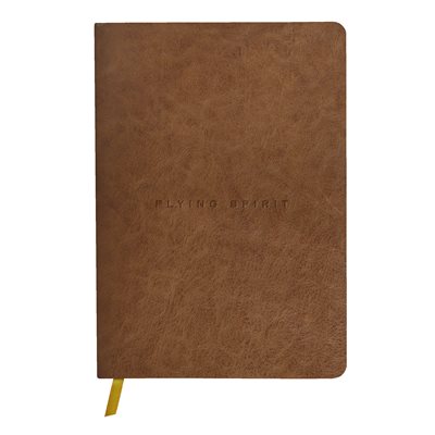 FLYING SPIRIT CARN. CUIR COGNAC BROC. COUSUE A5 180p LIGNÉ FLYING SPIRIT CARN. CUIR COGNAC BROC. COUSUE A5 180p LIGNÉ