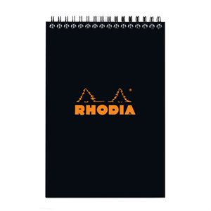 Bloc spiralé entête Noir Rhodia