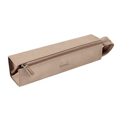 Rhodiarama trousse plumier BEIGE simili cuir italien 23x5x5c Rhodiarama trousse plumier BEIGE simili cuir italien 23x5x5c