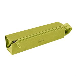 Rhodiarama trousse plumier ANIS simili cuir italien 23x5x5cm