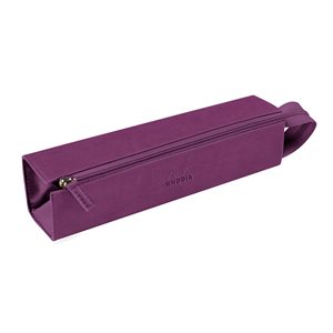 Rhodiarama trousse plumier VIOLET simili cuir italien 23x5x5