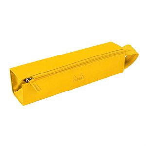 Rhodiarama trousse plumier JONQUILLE simili cuir italien 23x