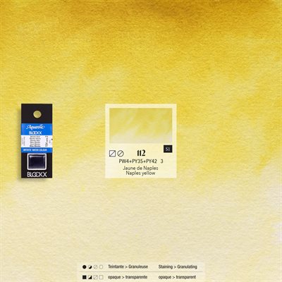 Aquarelle Jaune de Naples - 1 / 2 godet Aquarelle Jaune de Naples - 1 / 2 godet