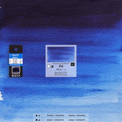 Aquarelle Bleu Blockx - 1 / 2 godet Aquarelle Bleu Blockx - 1 / 2 godet