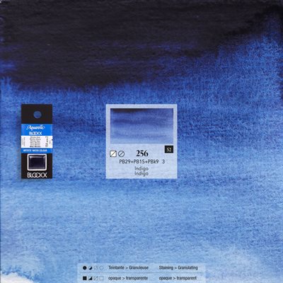 Aquarelle Indigo - 1 / 2 godet Aquarelle Indigo - 1 / 2 godet