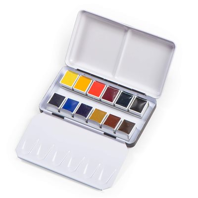 Aquarelle Boite Métal + 12 demi-godets Aquarelle Boite Métal + 12 demi-godets