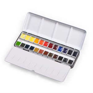 Aquarelle Boite Métal + 24 demi-godets