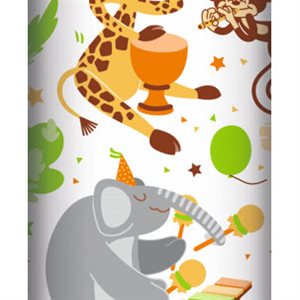 #Kraft blanc 60g, rl Animaux fête 2x0,70m
