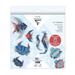 KIT ORIGAMI 60F 10x10cm - 15x15cm - 20x20cm -FAUNE MARINE