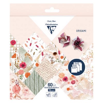 ORIGAMI Pochette 60 feuilles 10x10cm - 15x15cm - 20x20cm ORIGAMI Pochette 60 feuilles 10x10cm - 15x15cm - 20x20cm