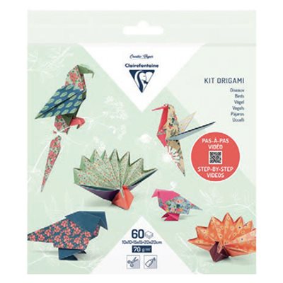 KIT ORIGAMI, pochette de 60 feuilles 10x10cm - 15x15cm - 20x KIT ORIGAMI, pochette de 60 feuilles 10x10cm - 15x15cm - 20x