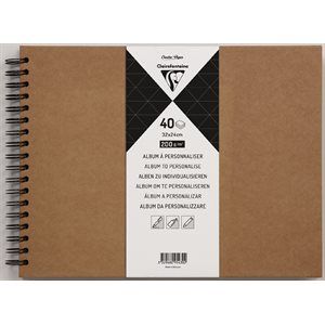 ALBUM COUVERTURE RIGIDE KRAFT 200g. 40fls 32x24cm.