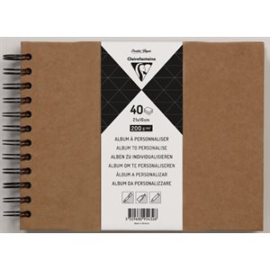 ALBUM KRAFT COUVERTURE RIGIDE 40fls 200g. 21x16cm.