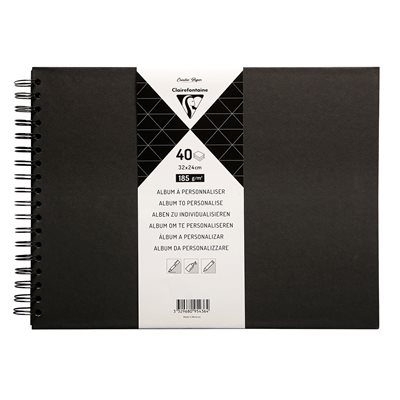 Album Couverture rigide noire 32x24cm 40 feuilles 185g Album Couverture rigide noire 32x24cm 40 feuilles 185g