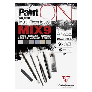 Bloc PaintON MIX9 27 feuilles ass (9x3 feuilles) A5 250g