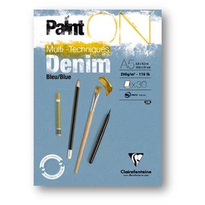 maBLOC PAINT'ON BLEU DENIM A5 15F 250G maBLOC PAINT'ON BLEU DENIM A5 15F 250G