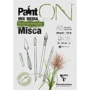 Bloc PaintON MISCA collé A5 15F 250g / m²