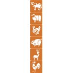 6 Assorted Stencils Farm Animals