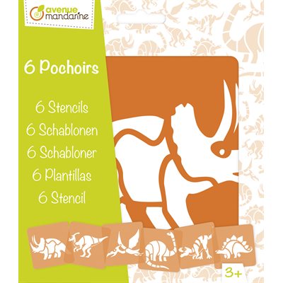 6 Pochoirs assortis Dinosaures 6 Pochoirs assortis Dinosaures