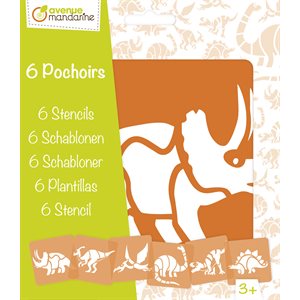 6 Assorted Stencils Dinosaurs