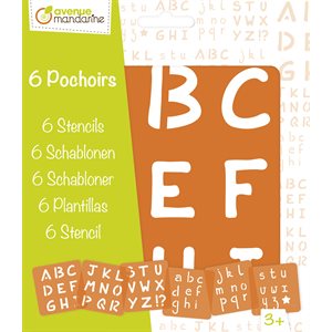 6 Assorted Stencils Alphabet