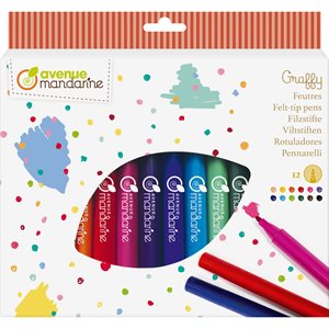POCHETTE DE 12 FEUTRES PAILLETÉS