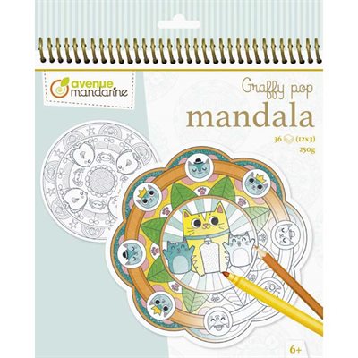 Cahier à colorier GraffyPop Mandala Animaux Cahier à colorier GraffyPop Mandala Animaux