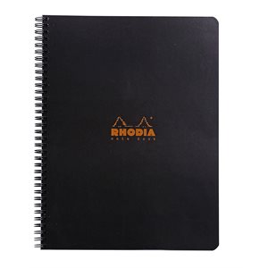 RHODIA WIREBOUND NOTEBOOK LINED 9x11.75 BLACK