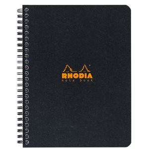 RHODIA WIREBOUND NOTEBOOK LINED 5.5x8.25BLACK