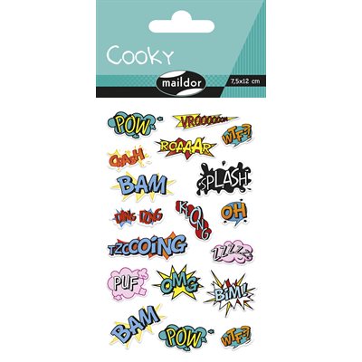 Cooky, Sach 1 pl 7,5x12cm, Onomatopées Cooky, Sach 1 pl 7,5x12cm, Onomatopées