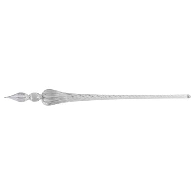 Plume de verre ronde 18cm transparente Plume de verre ronde 18cm transparente