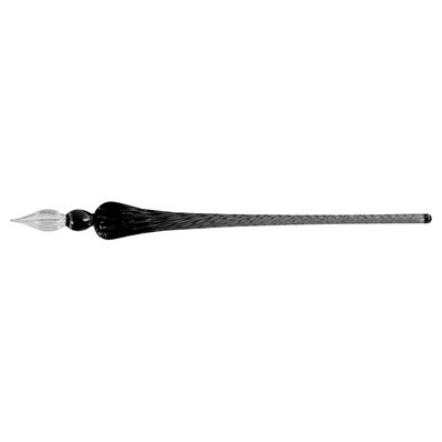 Plume de verre ronde 18cm noire Plume de verre ronde 18cm noire