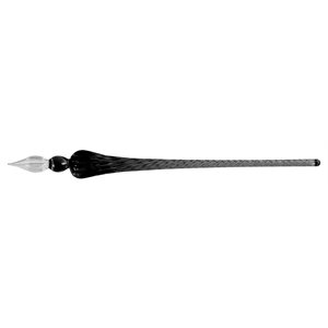 Plume de verre ronde 18cm noire