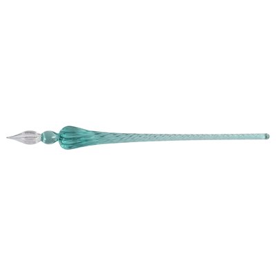 PLUME DE VERRE RONDE, 18cm. TURQUOISE PLUME DE VERRE RONDE, 18cm. TURQUOISE