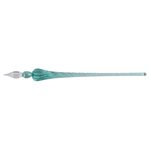 PLUME DE VERRE RONDE, 18cm. TURQUOISE