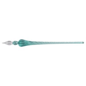 PLUME DE VERRE RONDE, 18cm. TURQUOISE