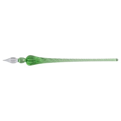 Plume de verre ronde 18cm émeraude Plume de verre ronde 18cm émeraude