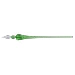 Round glass pen 18cm - emerald