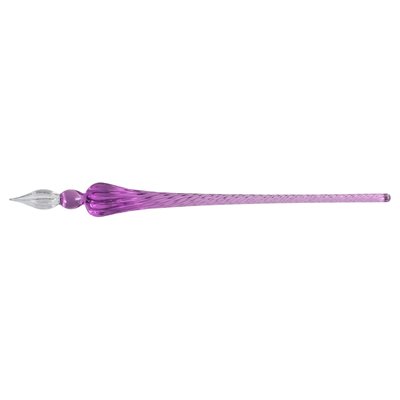 Plume de verre ronde 18cm violette Plume de verre ronde 18cm violette