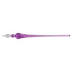 Round glass pen 18cm - violet