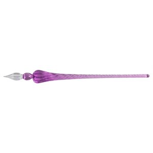Plume de verre ronde 18cm violette