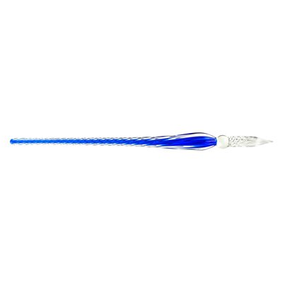 Plume de verre torsadée bleu nuit 18cm Plume de verre torsadée bleu nuit 18cm