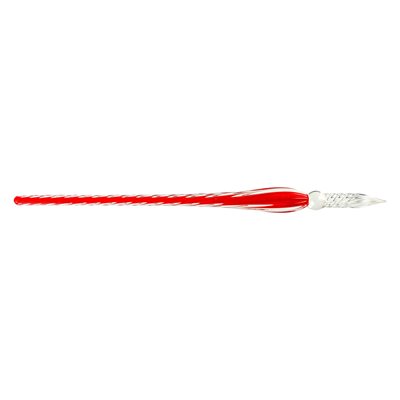 Plume de verre torsadée rouge caroubier 18 cm Plume de verre torsadée rouge caroubier 18 cm