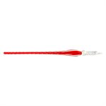 Plume de verre torsadée rouge caroubier 18 cm