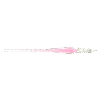 Plume de verre torsadée rose pâe 18 cm Plume de verre torsadée rose pâe 18 cm