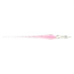 Plume de verre torsadée rose pâe 18 cm