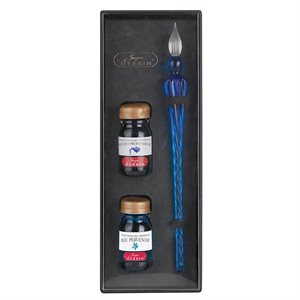 Coffret 2 flacons d'écriture 10ml (Bleu pervenche, Bleu des